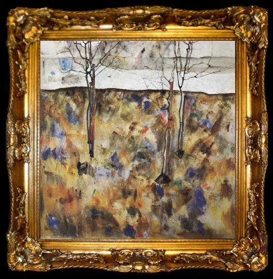 framed  Egon Schiele Winter Trees, ta009-2